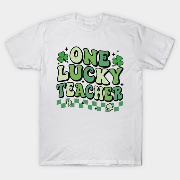 One Lucky Teacher St Patrick's Day Teacher Shamrock T-Shirt by luxembourgertreatable